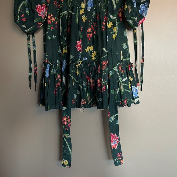 Cara Cara Millbrook Dress Green Pink Floral Size XS‎ Mini Flouncy Chic Feminine - Picture 8 of 16